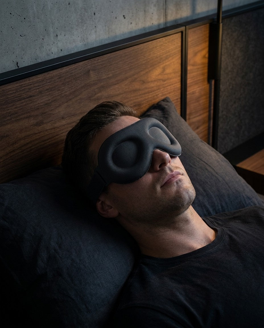 Aurelia Blackout Sleep Mask - mask-04-worn