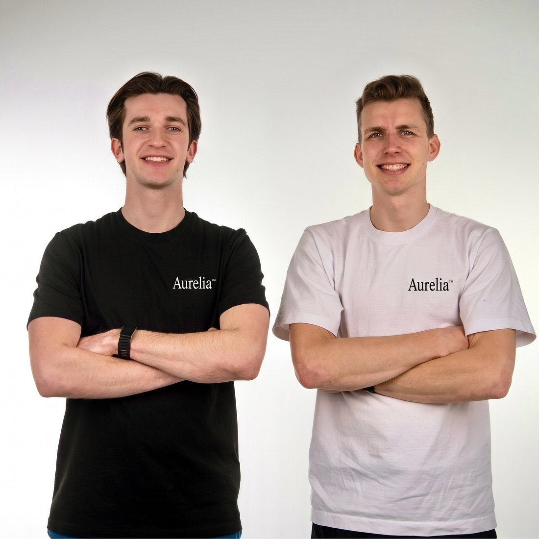 Aurelia founders Gustas and Lukas in the studio