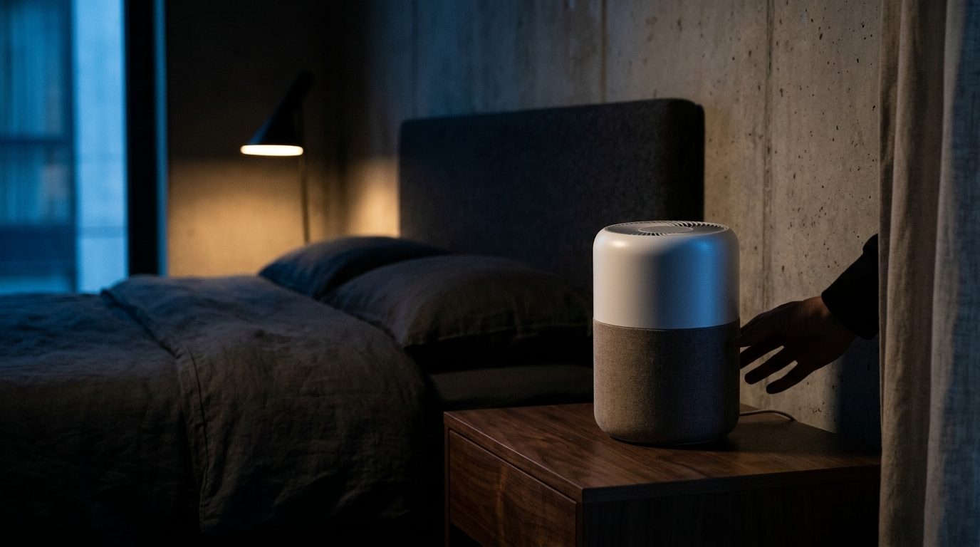 Bedroom Air Purifier in use