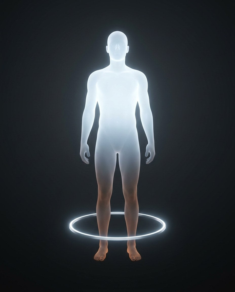 Glowing figure circled by a ring of light - your body clock